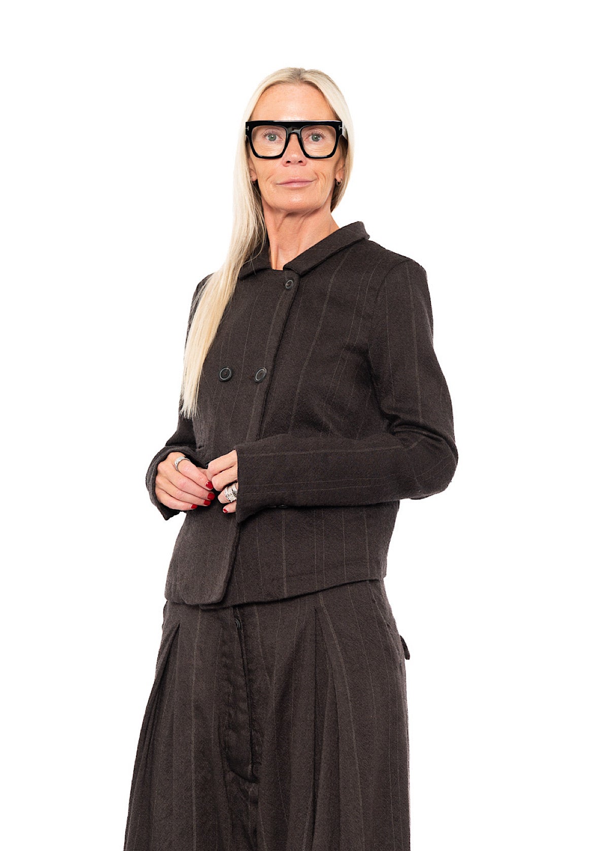 PINSTRIPE WOOL TAILORED JACKET