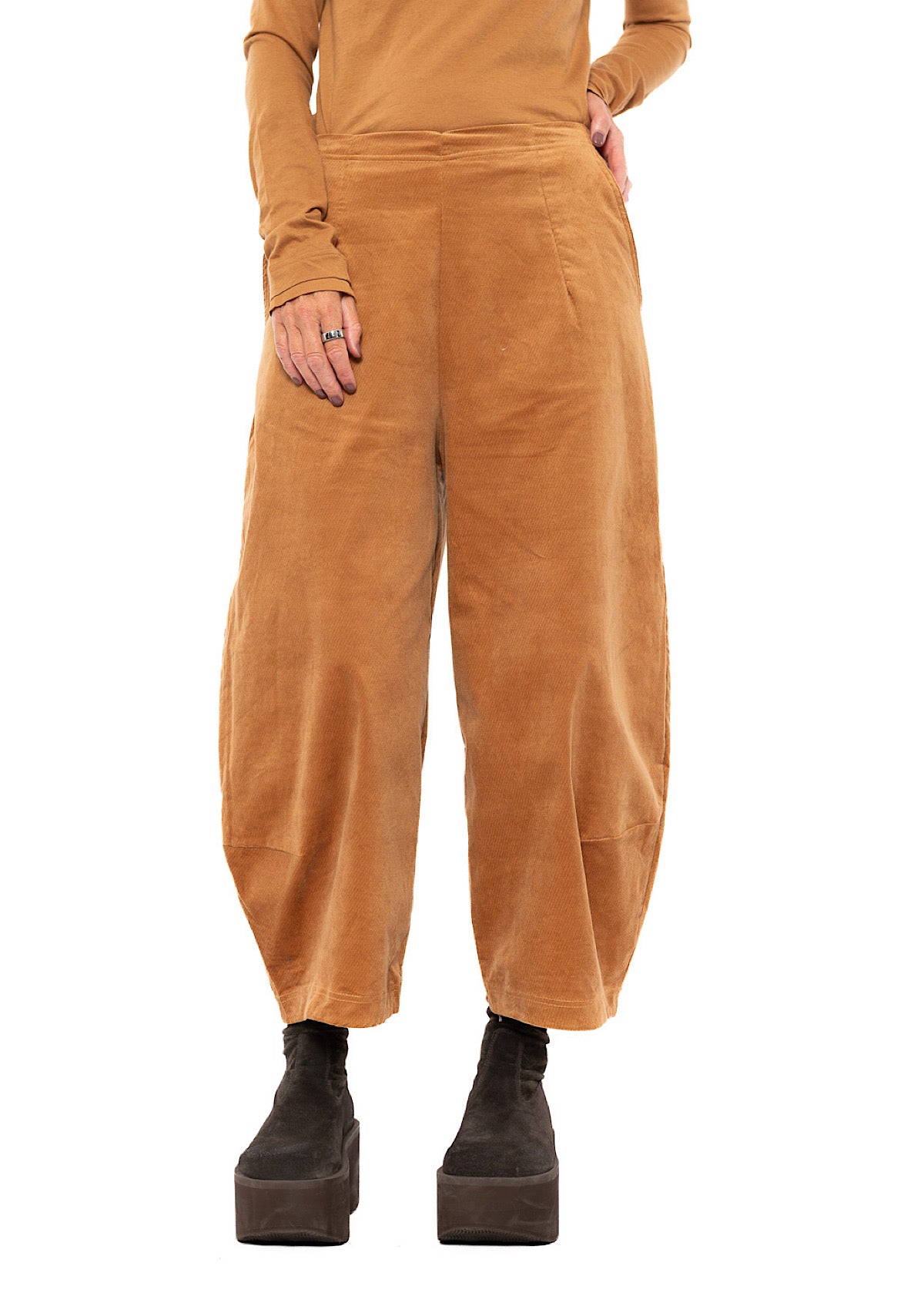 STRETCH-VELVET BALLOON TROUSER