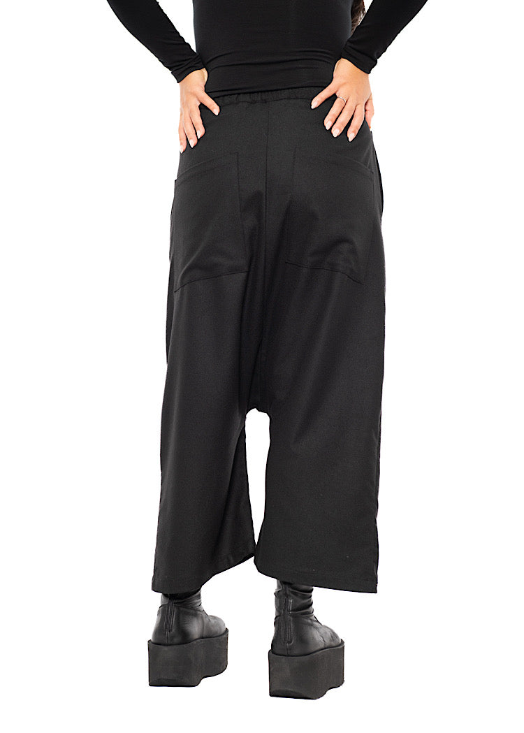 DROP CROTCH WOOL TROUSER