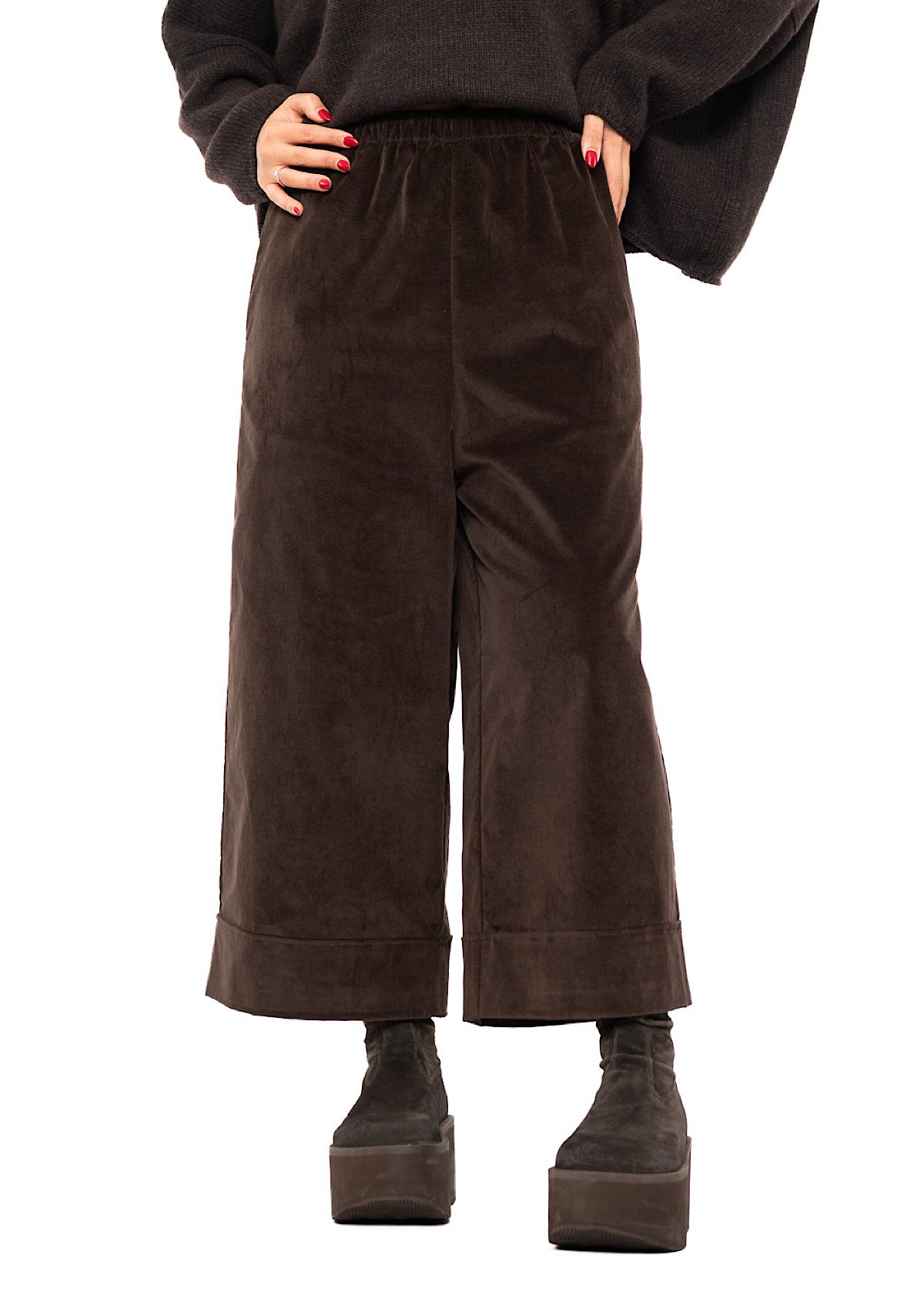 VELVET WIDE LEG GIONA TROUSER