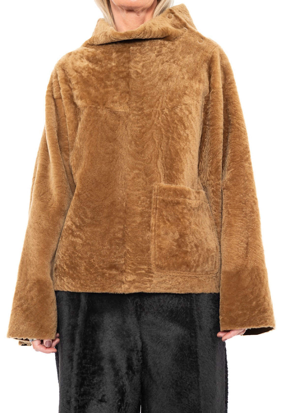 FUR-FINISHED PULLOVER