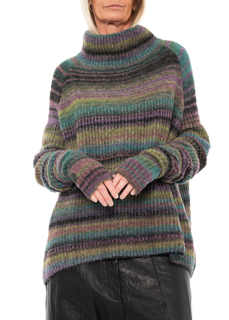 MULTICOLOUR STRIPE FINGERLESS CUFF