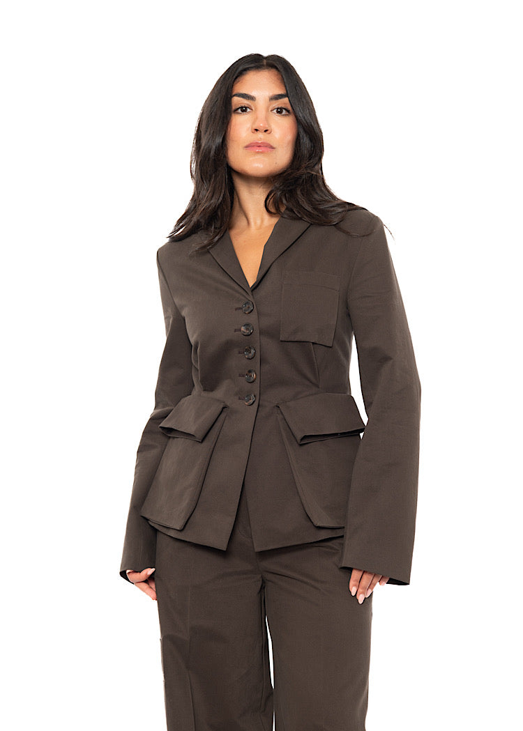 TAILORED COTTON WOOL JACKET
