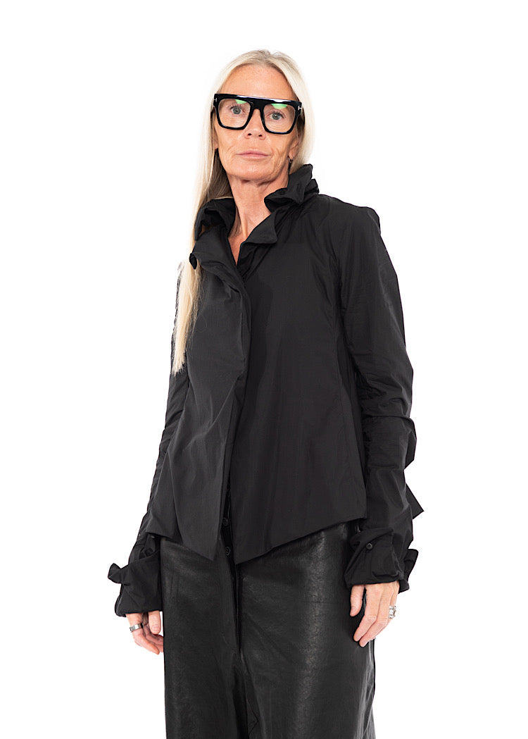 WIRED RUFFLE COTTON SHIRT