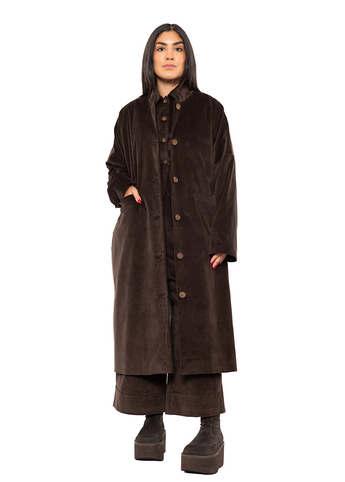 OVERSIZED VELVET ISA COAT