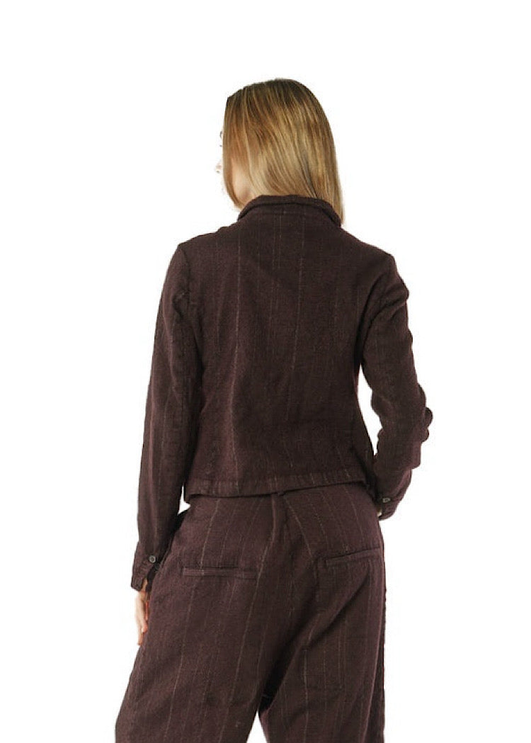 PINSTRIPE WOOL TAILORED JACKET *UMBRA STRIPE* (SHOWN IN PURPLE STRIPE)