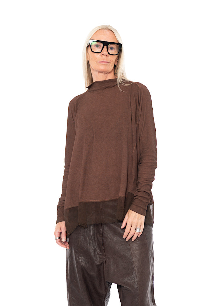 RELAXED NETTED HEM T-SHIRT