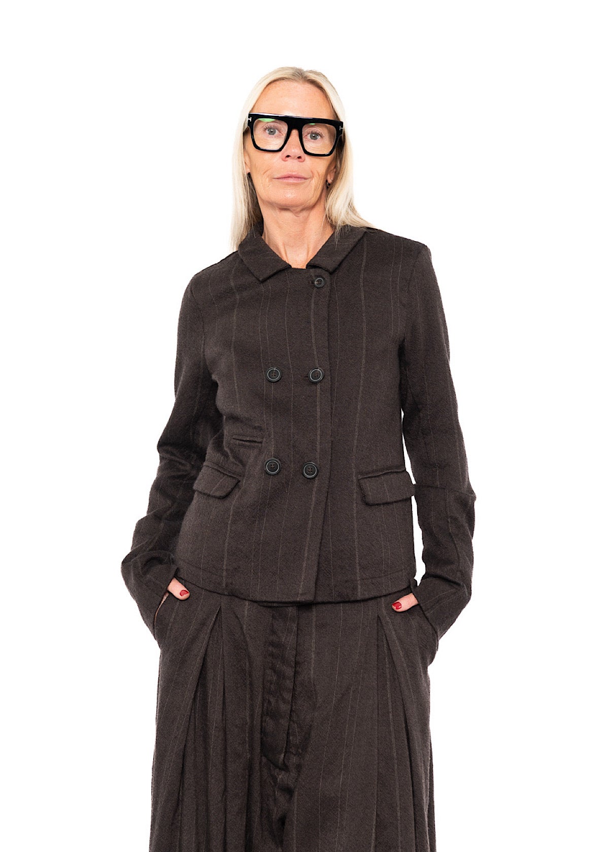 PINSTRIPE WOOL TAILORED JACKET