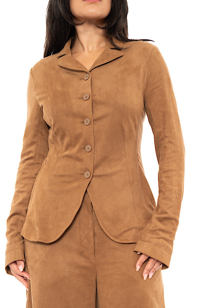 FAUX SUEDE TAILORED JACKET