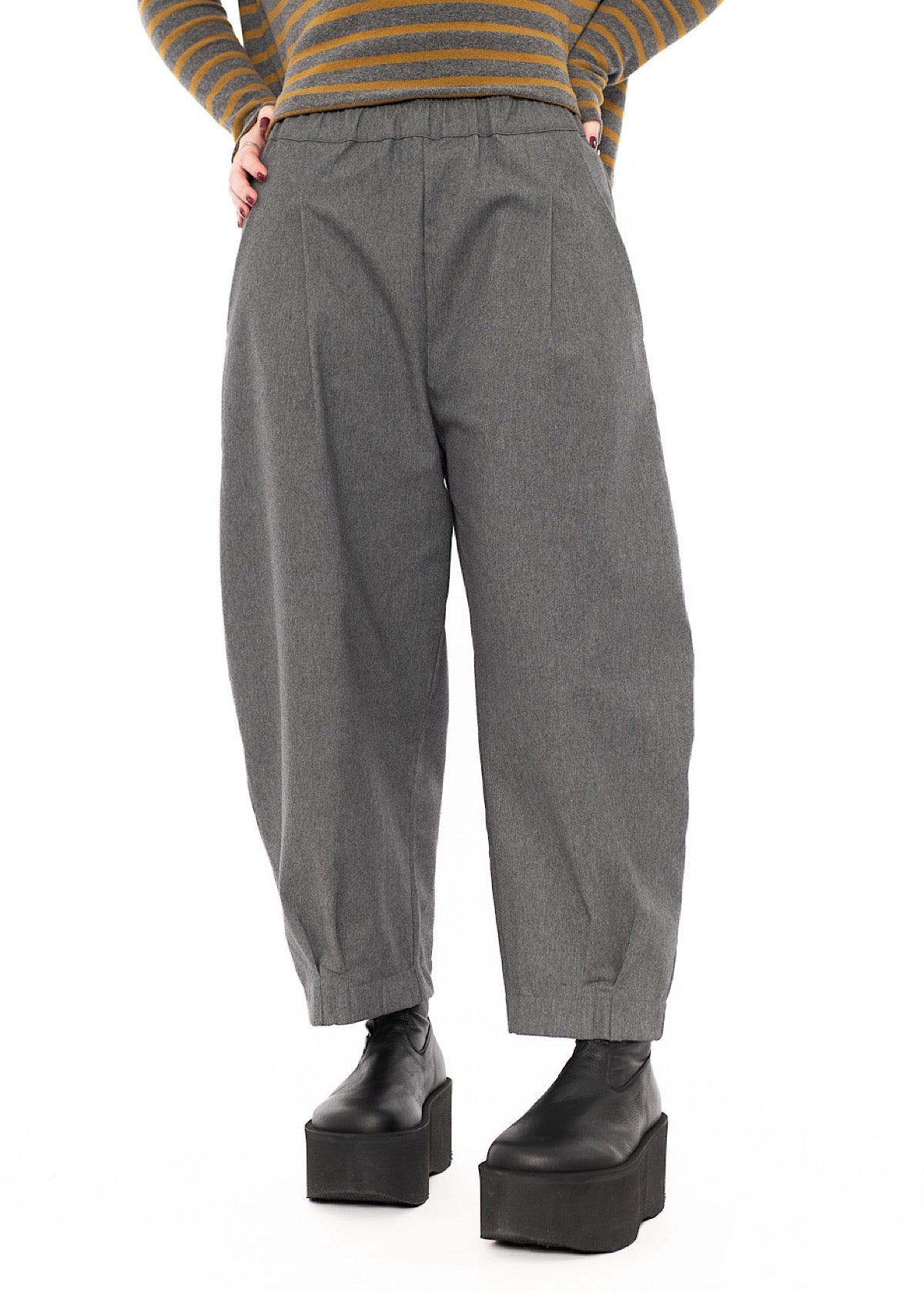 STRUCTURED COTTON-MIX BIANCO D TROUSER