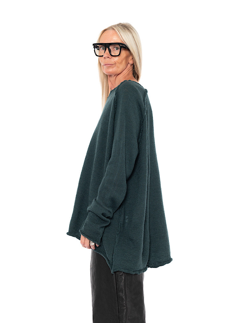 RELAXED BOILED WOOL PULLOVER