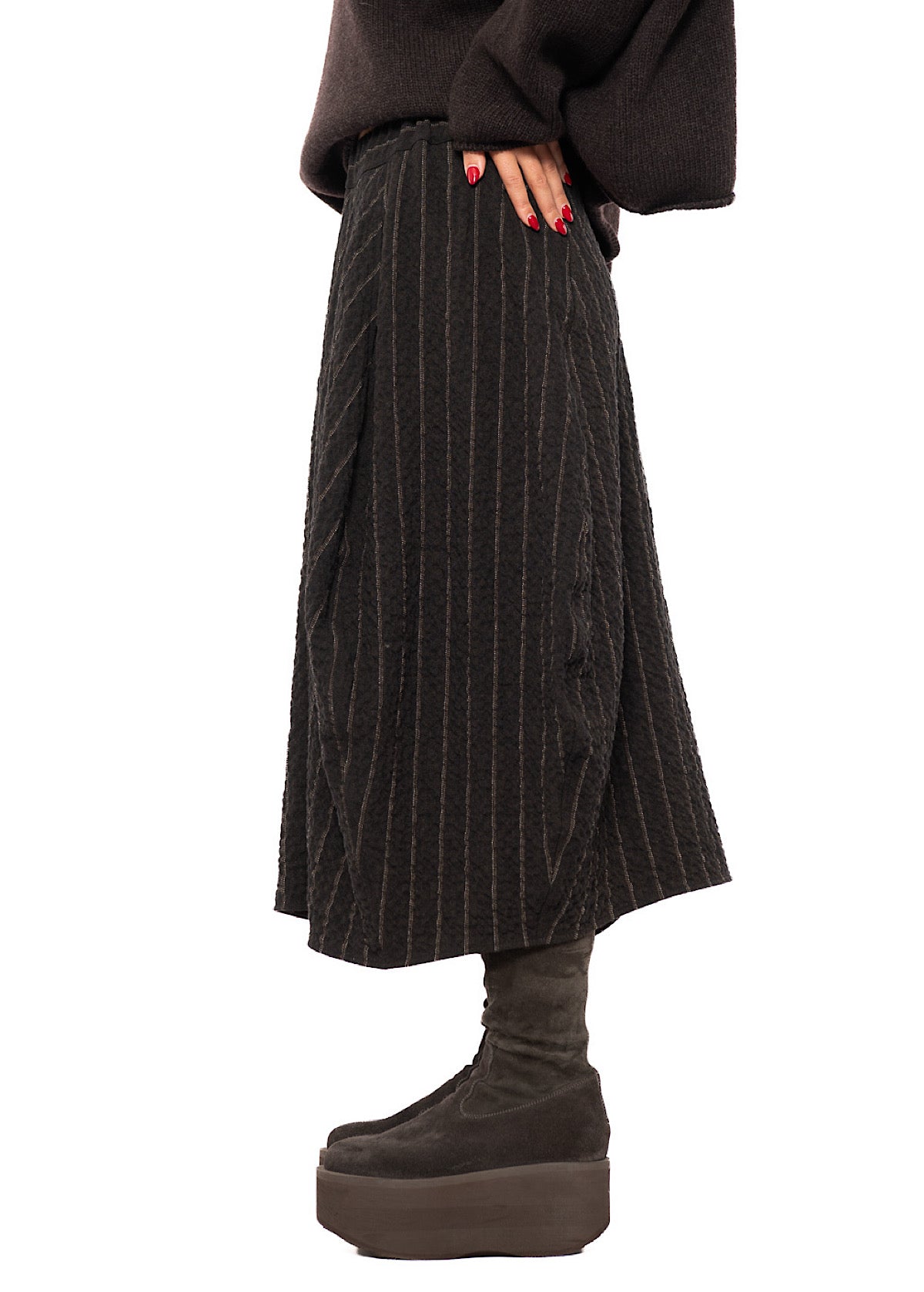 STRIPED WOOL BLEND ISOTTA SKIRT
