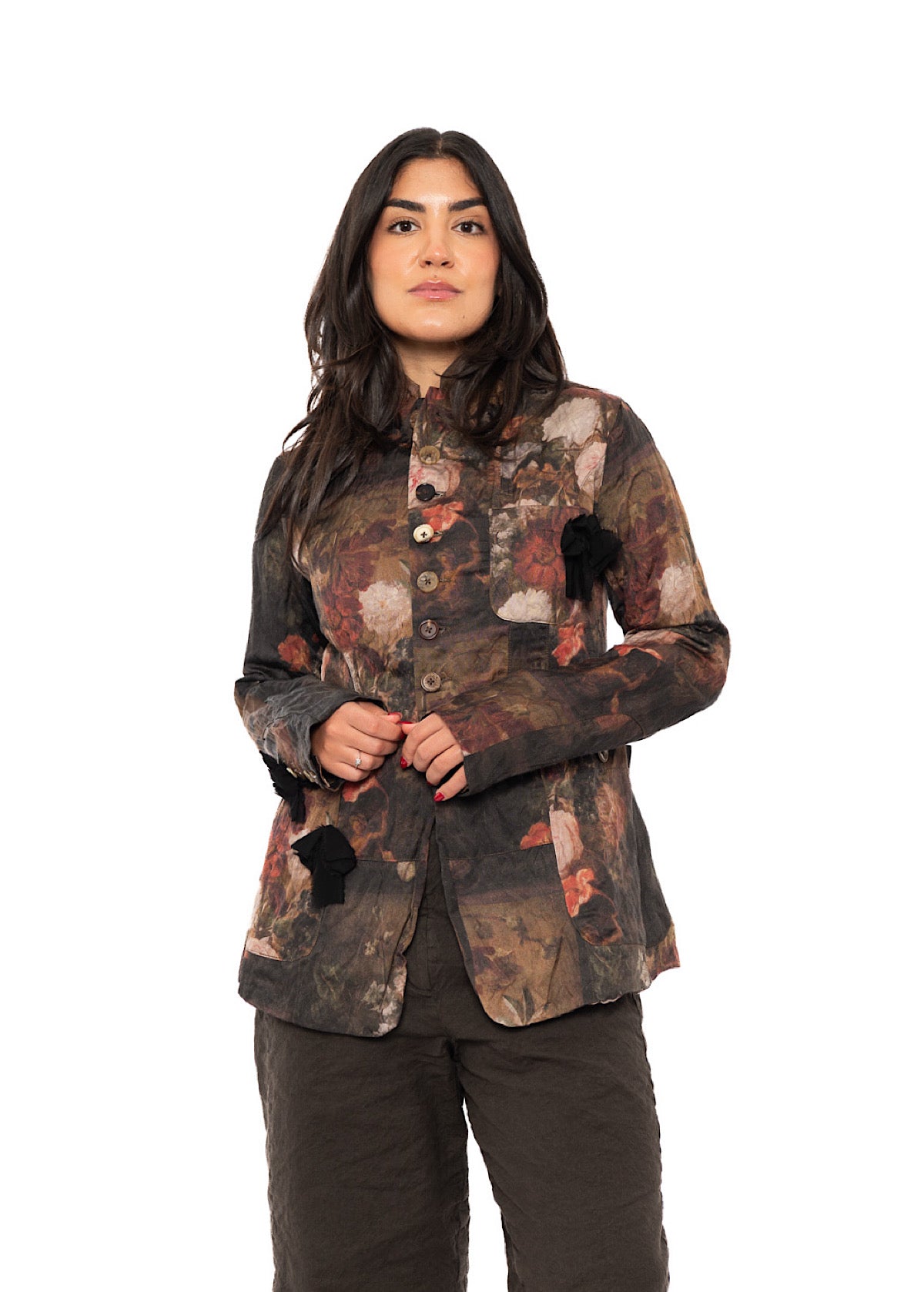 FLORAL PRINT TAILORED JACKET