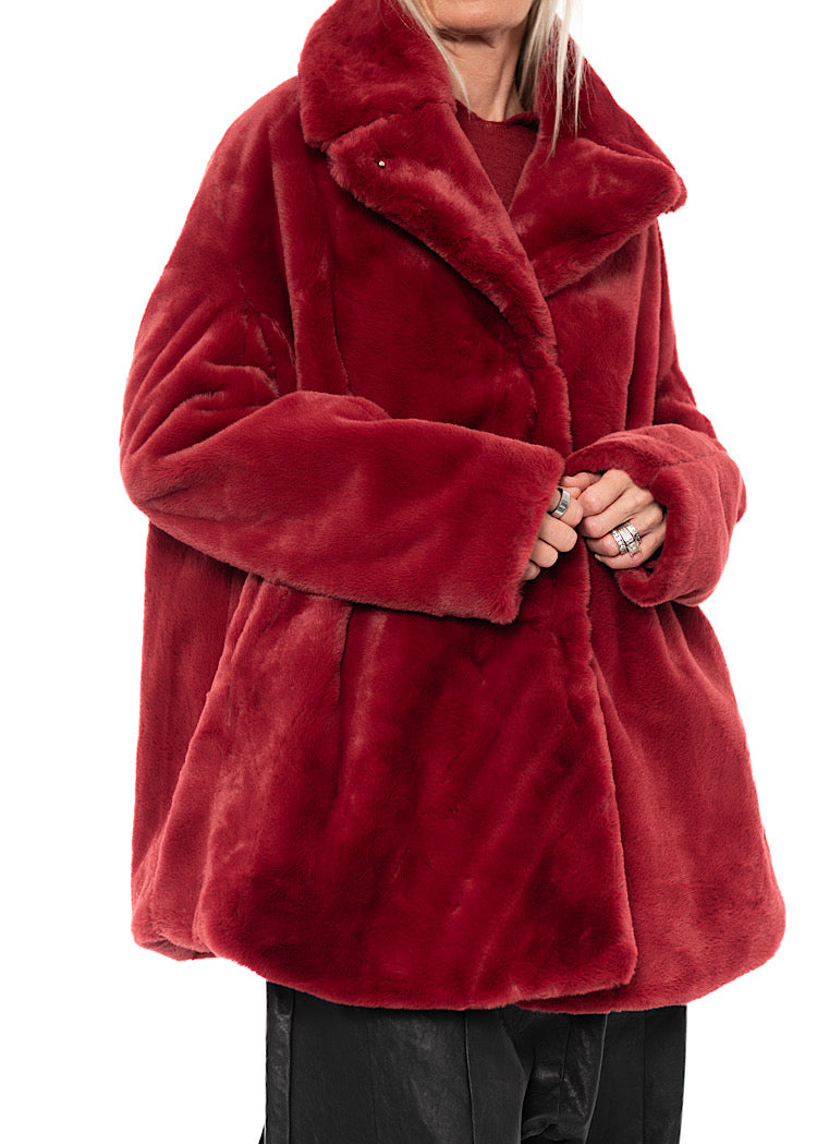 FAUX FUR COCOON JACKET