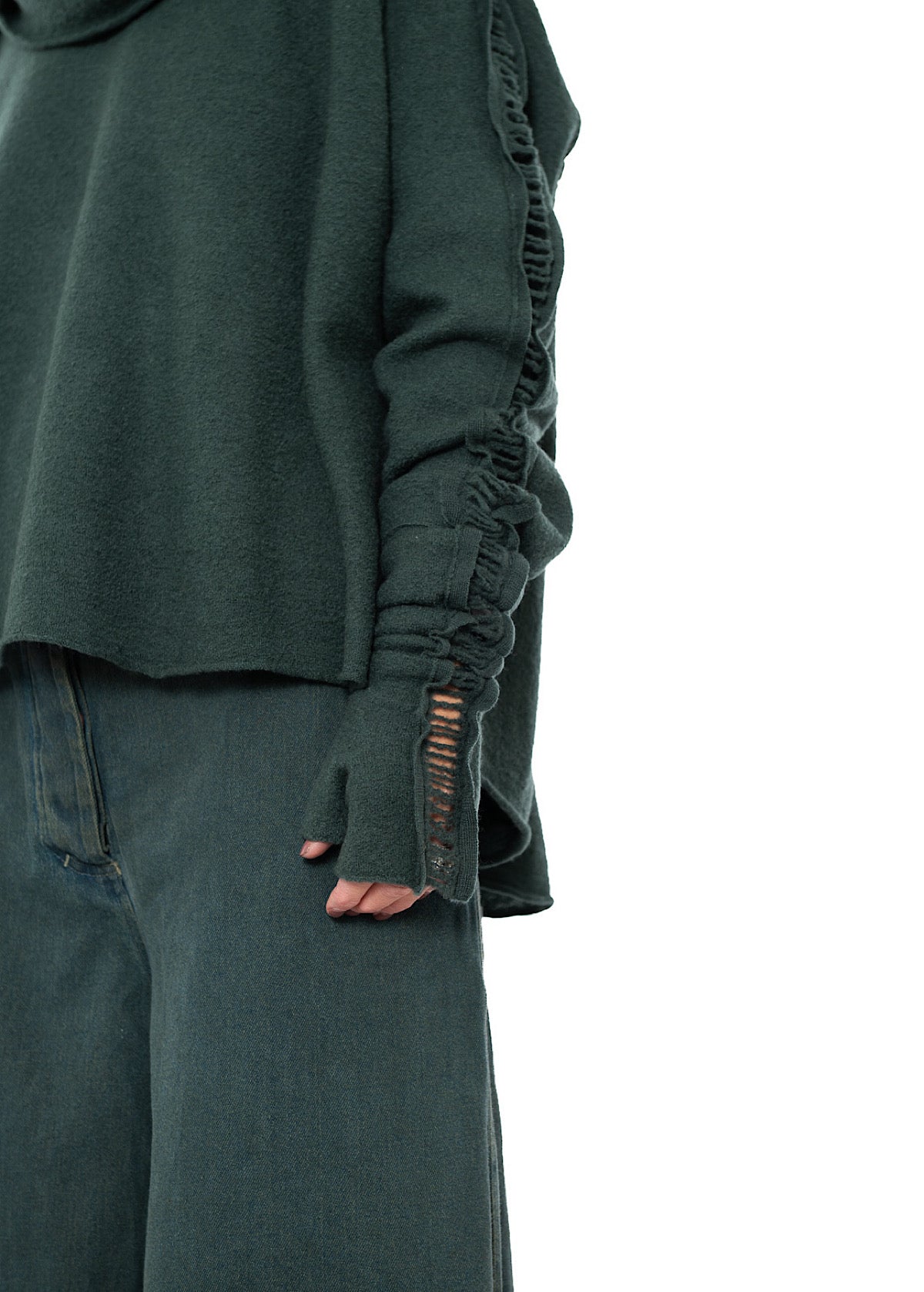 BOILED WOOL FINGERLESS CUFF