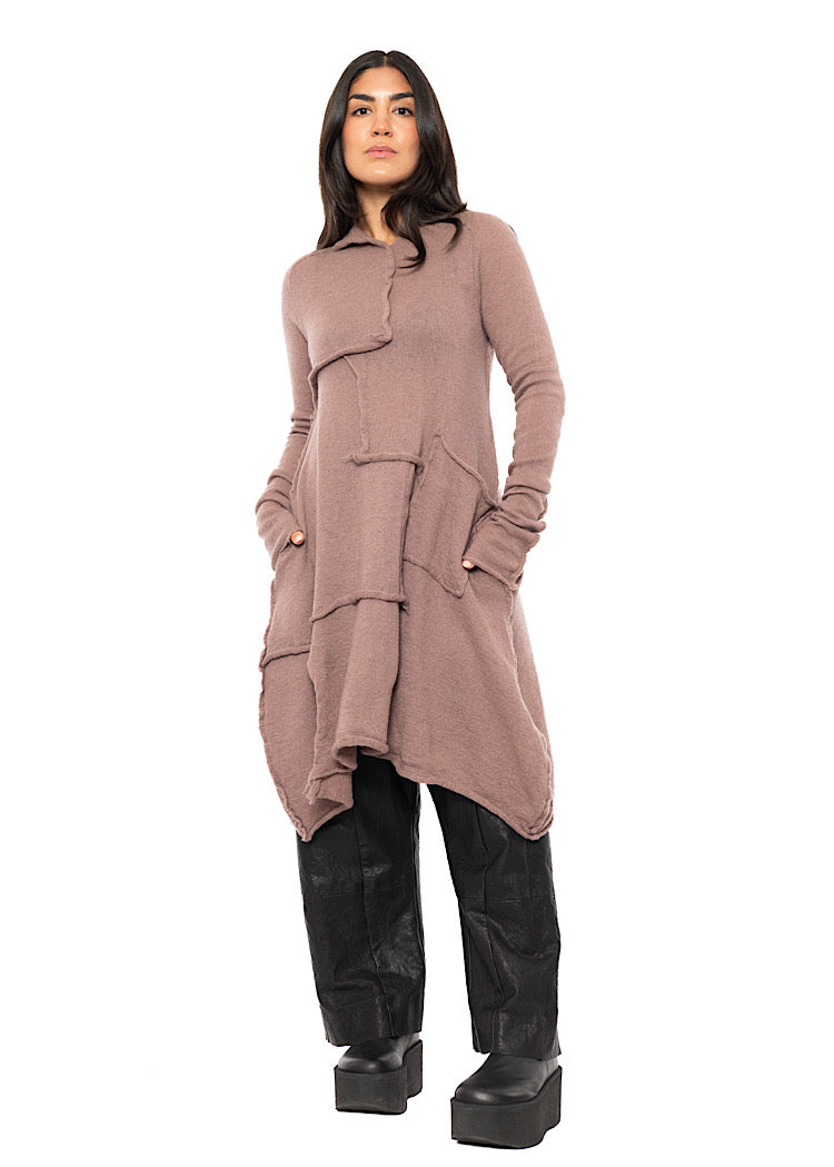 ASYMMETRIC WOOL KNITTED TUNIC