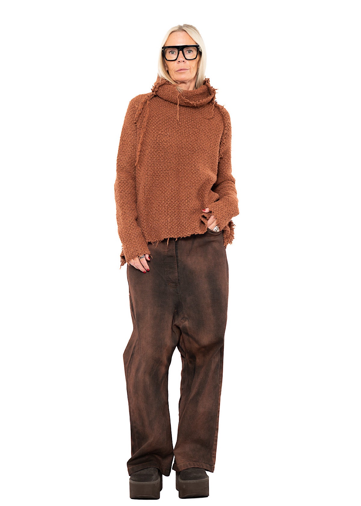 TEXTURED SILK KNIT PULLOVER