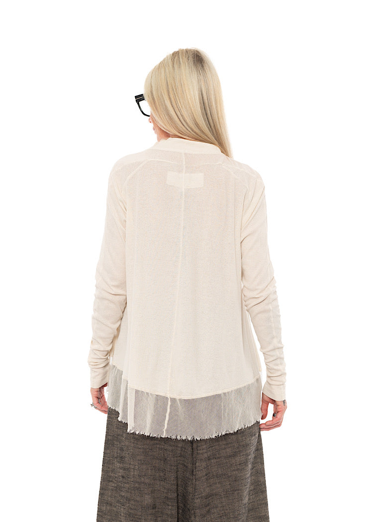 RELAXED NETTED HEM T-SHIRT