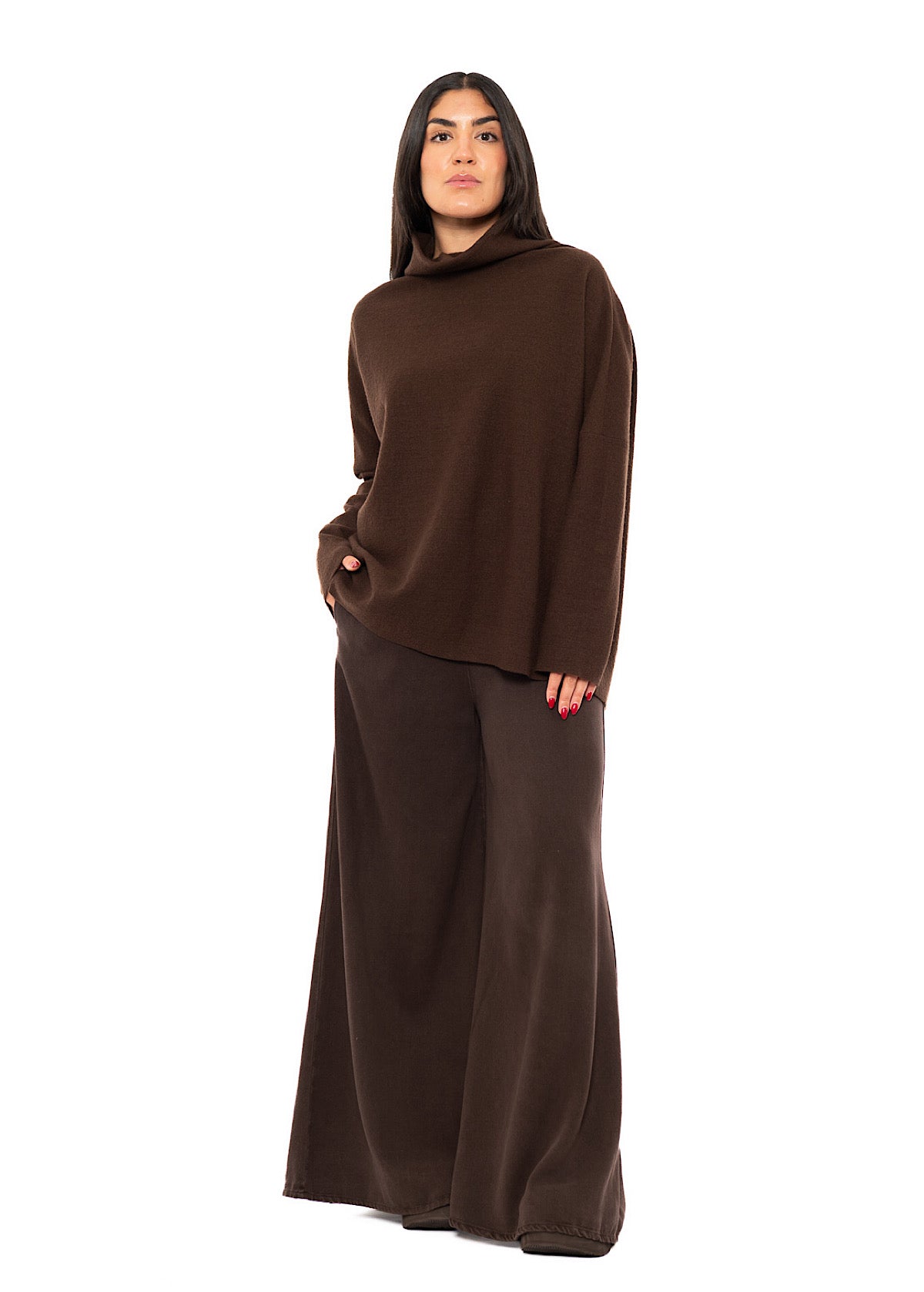 RELAXED BOILED WOOL PULLOVER
