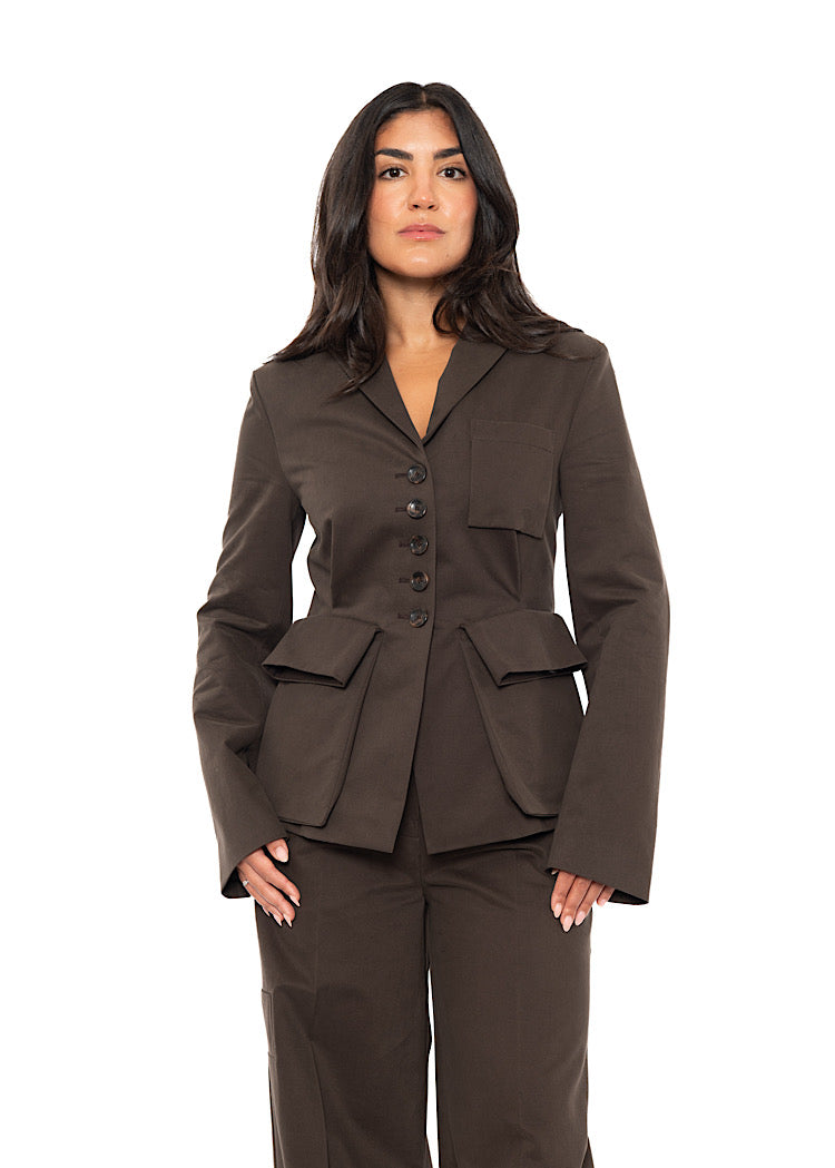 TAILORED COTTON WOOL JACKET
