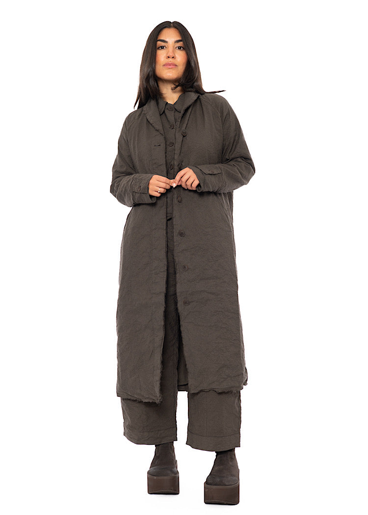 SIGNATURE CRINKLE LONGLINE COAT