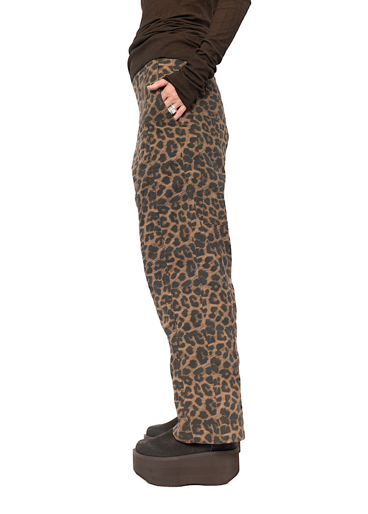 LEOPARD PRINT DROP CROTCH TROUSER