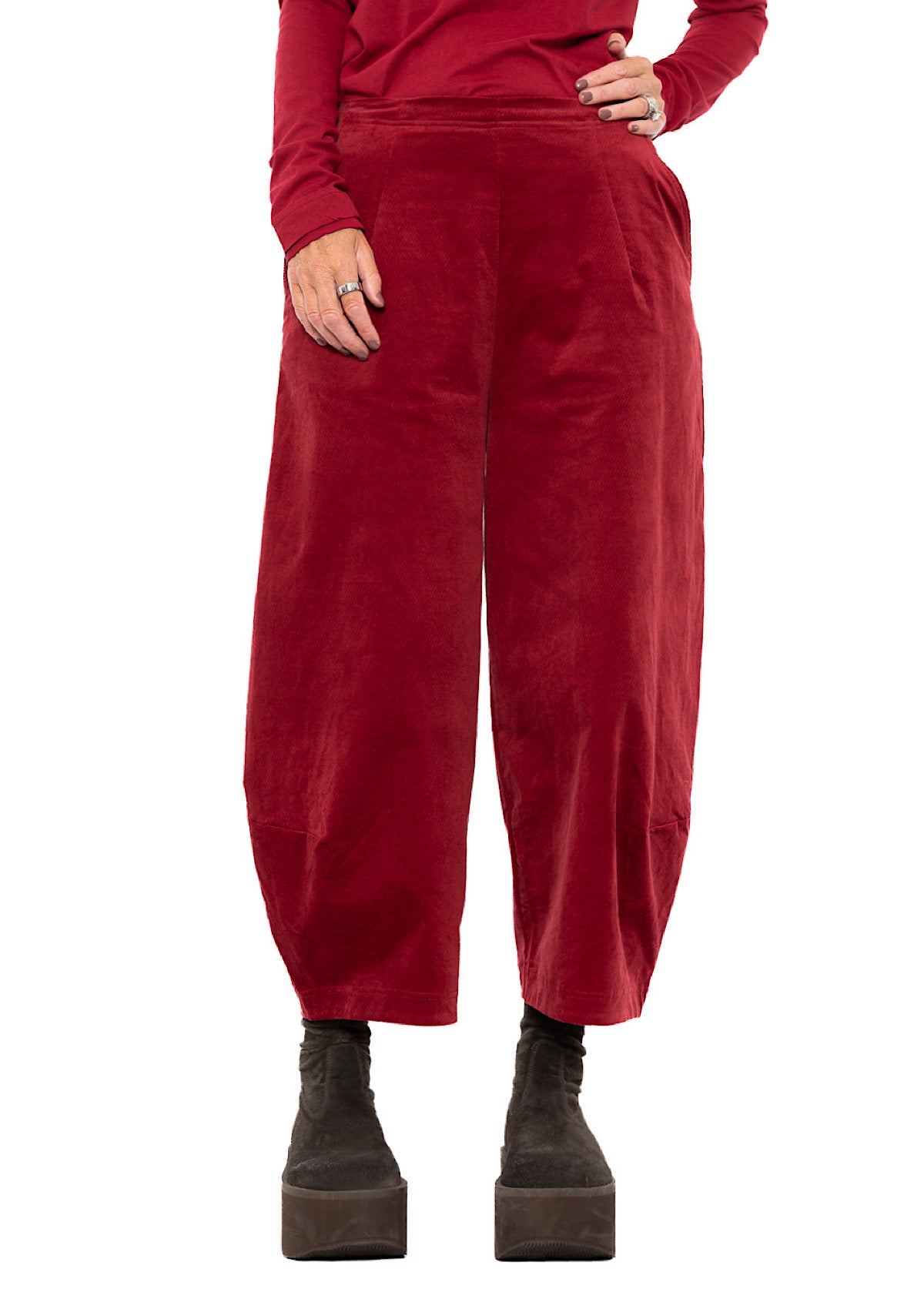 STRETCH-VELVET BALLOON TROUSER