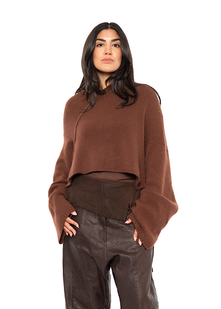 CROPPED MERINO YAK PULLOVER