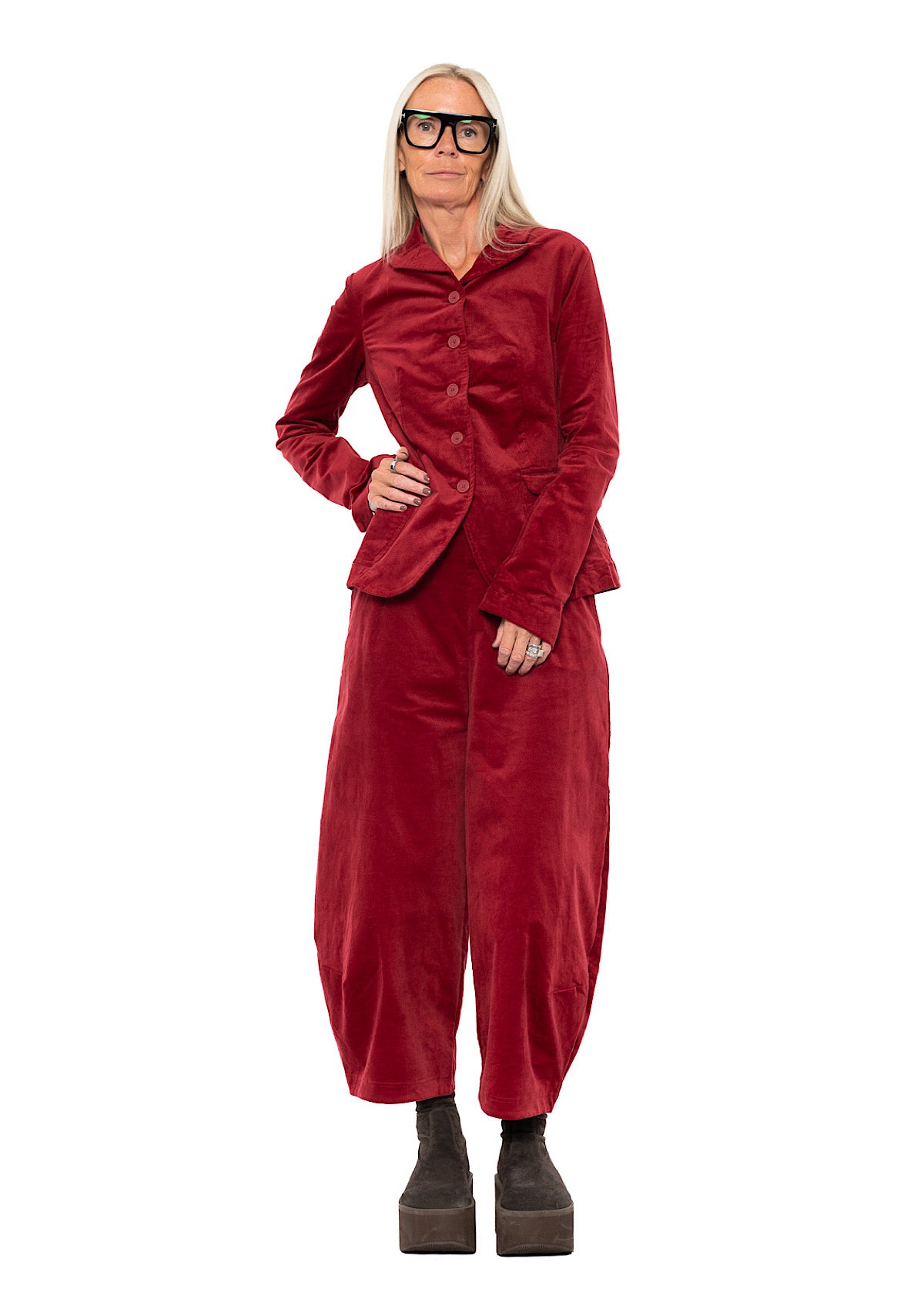 TAILORED STRETCH-VELVET JACKET