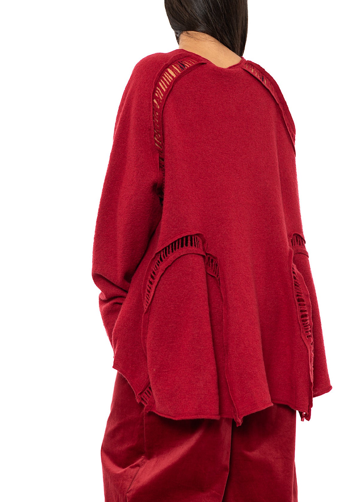 BOILED WOOL LADDER STITCH TUNIC