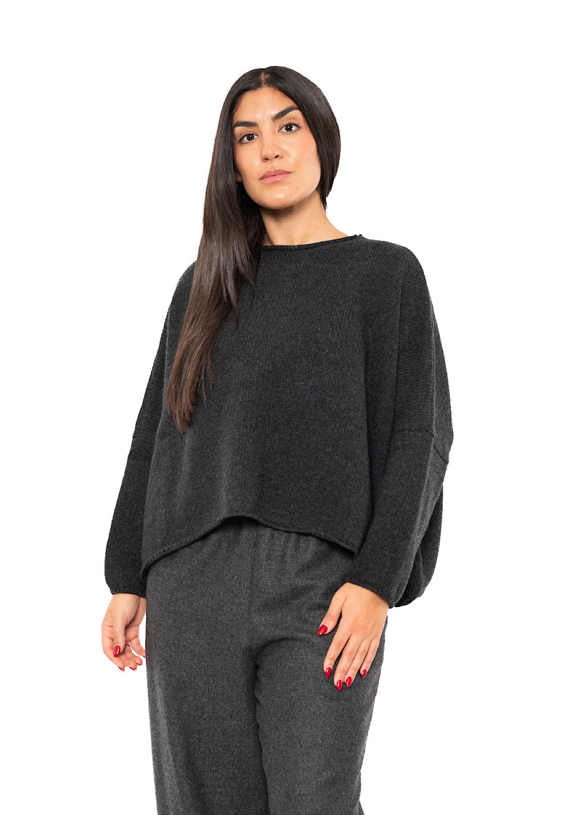 CROPPED CASHMERE BLEND FAUSTA PULLOVER