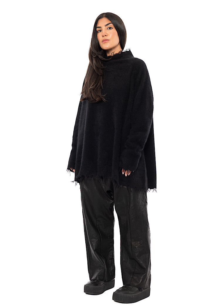 OVERSIZED FOX WOOL SILK KNITTED TUNIC