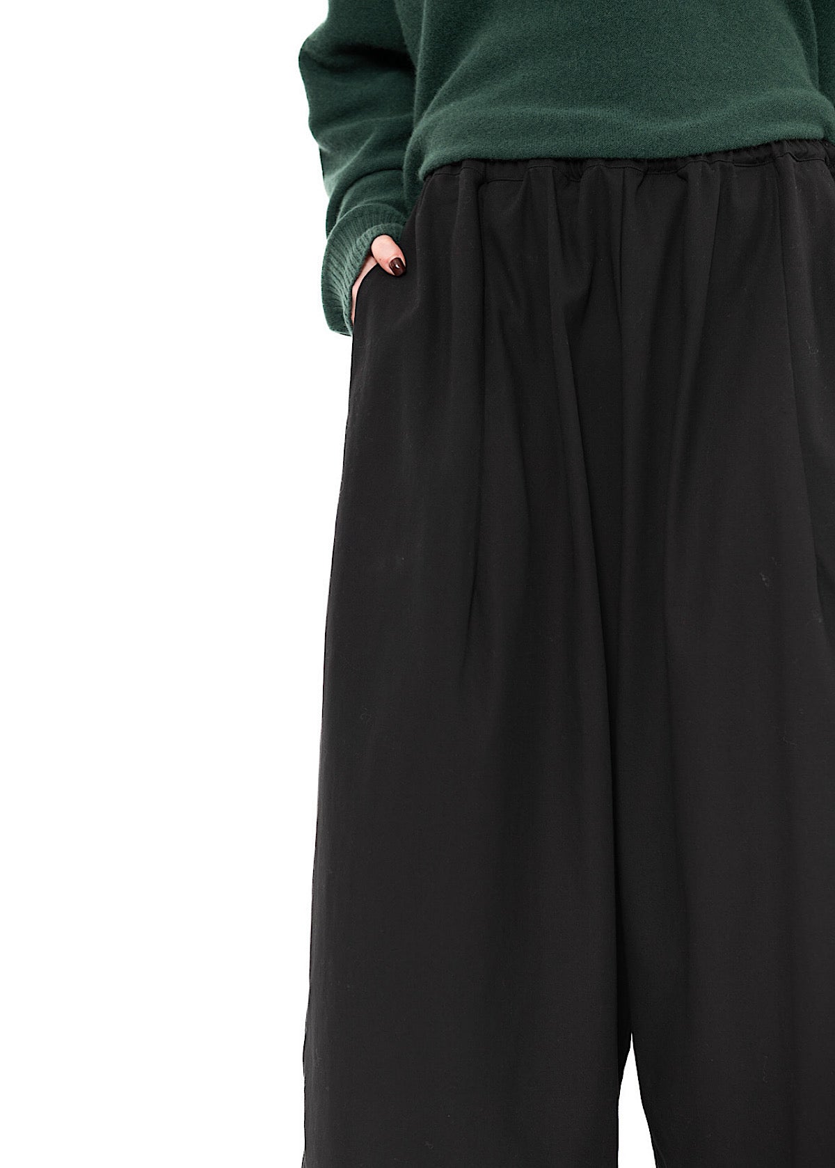 CROPPED WIDE LEG COTTON TROUSER