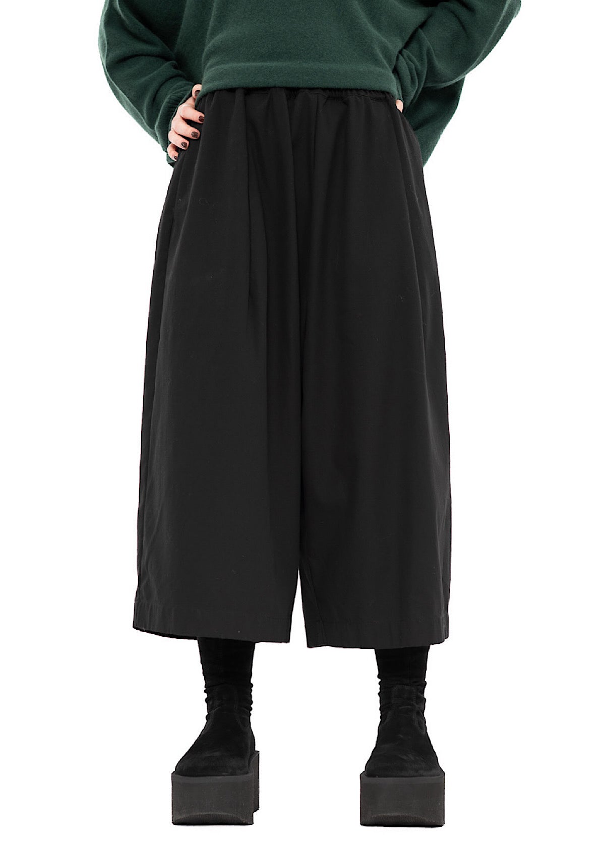 CROPPED WIDE LEG COTTON TROUSER