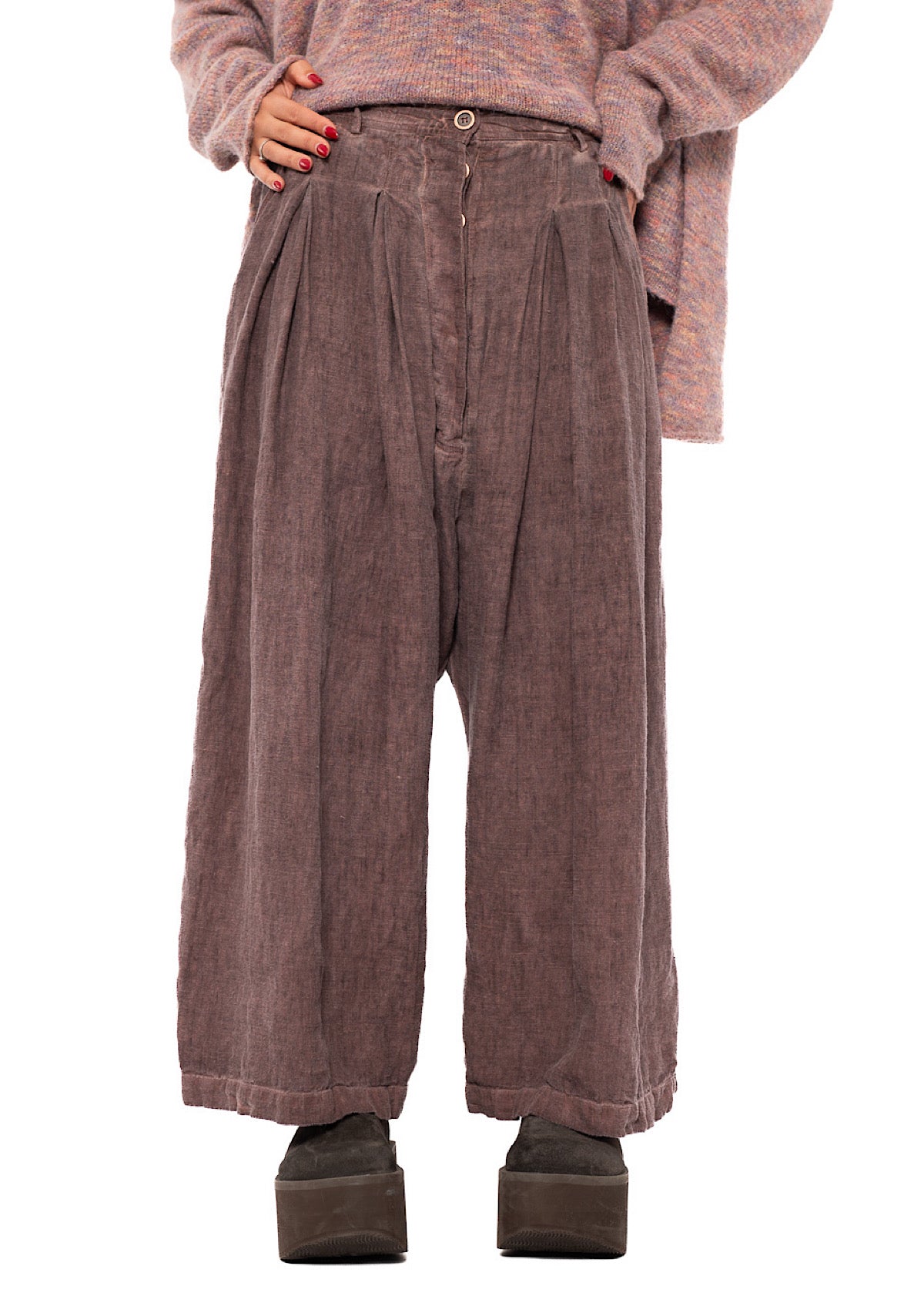 WINTER LINEN WIDE-LEG TROUSER