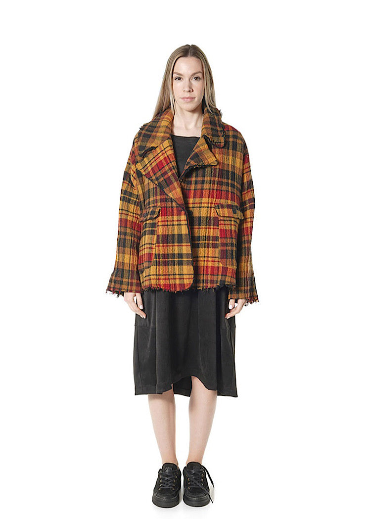OVERSIZED CHECK WOOL JACKET