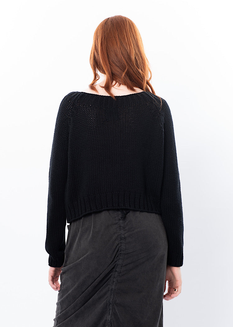 SORT AARHUS CROPPED KNIT