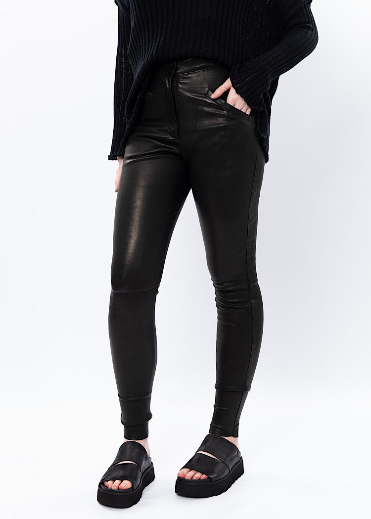 SORT AARHUS LEATHER LEGGING