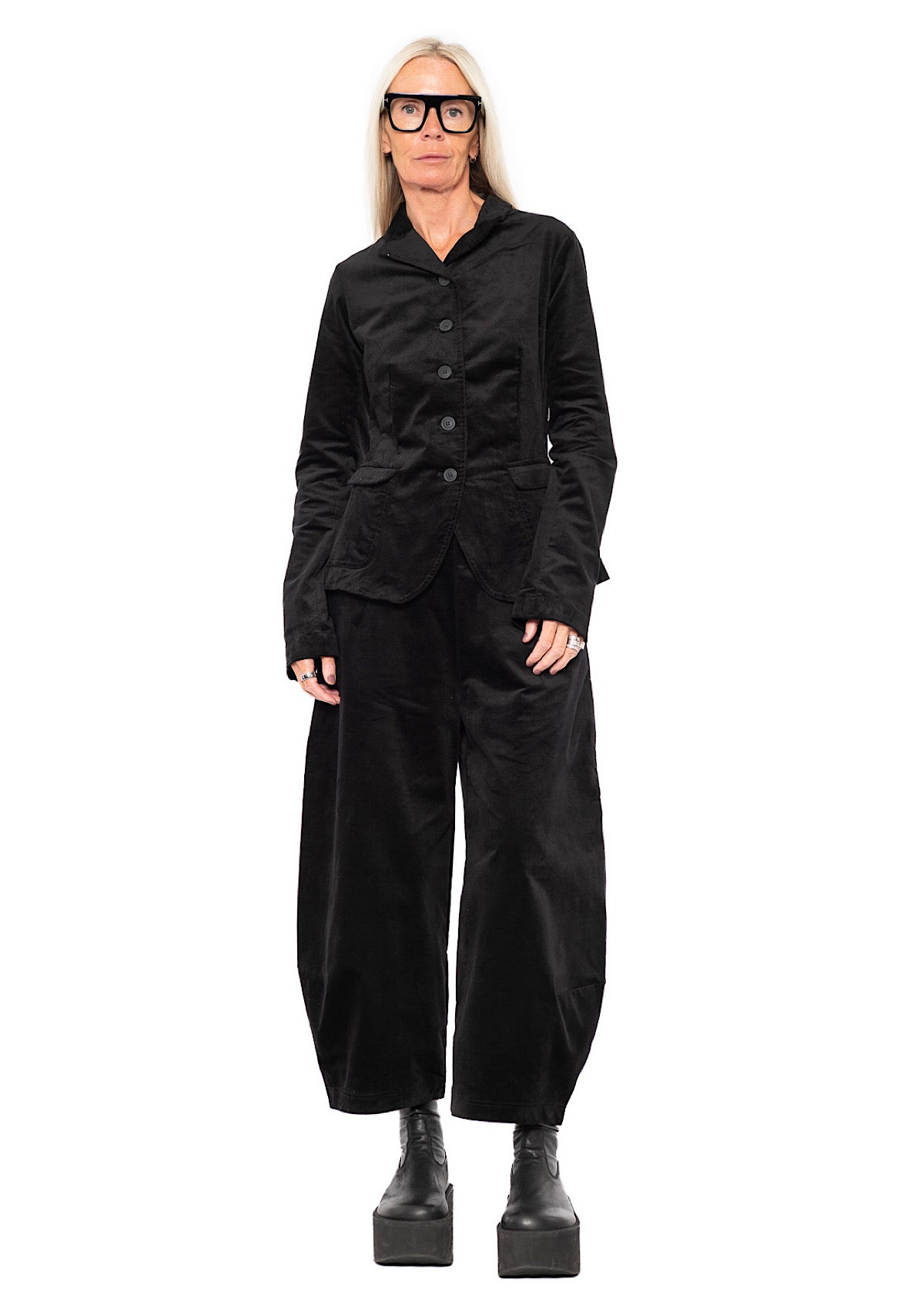 TAILORED STRETCH-VELVET JACKET