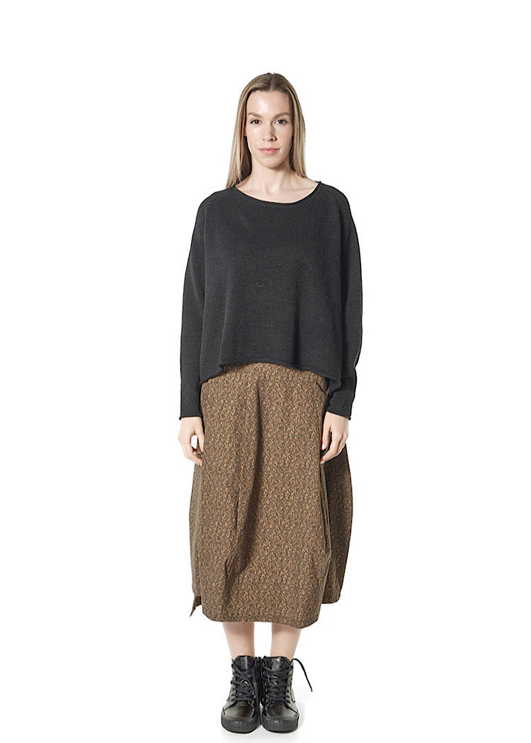 LINEN-BLEND KNITTED PULLOVER