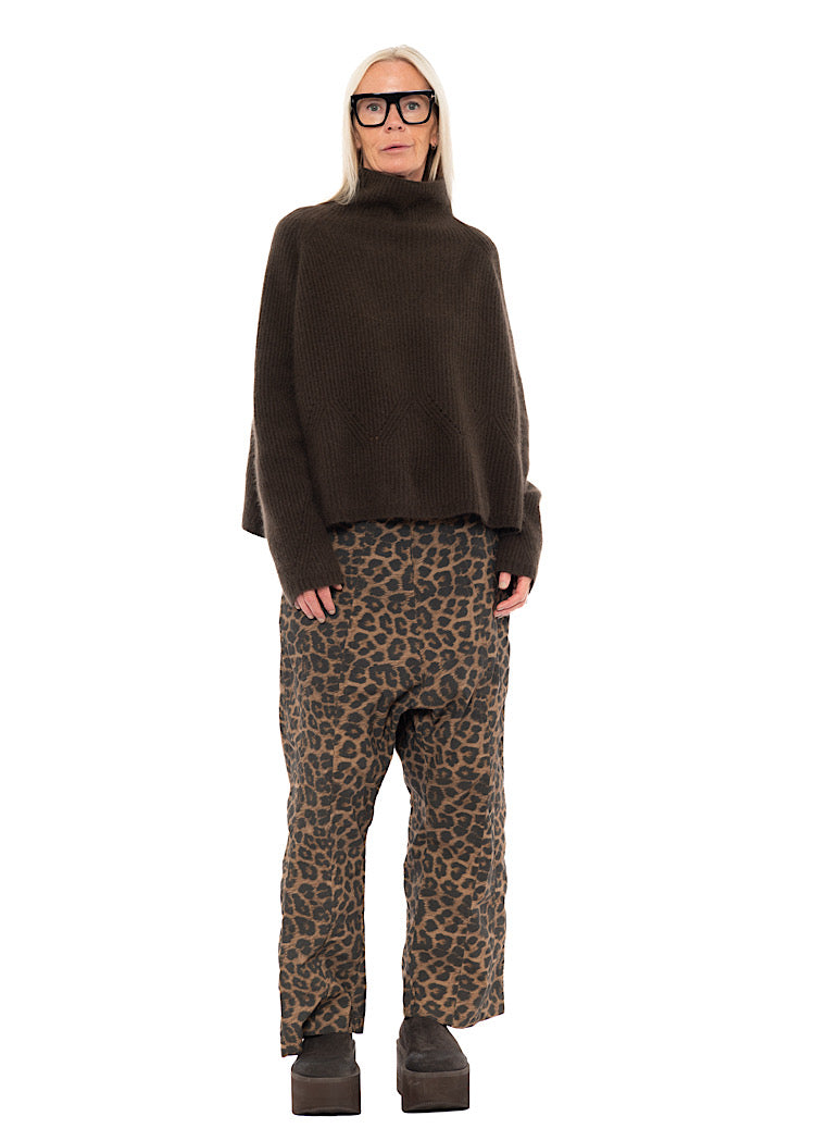 MERINO RACCOON FUNNEL NECK KNIT