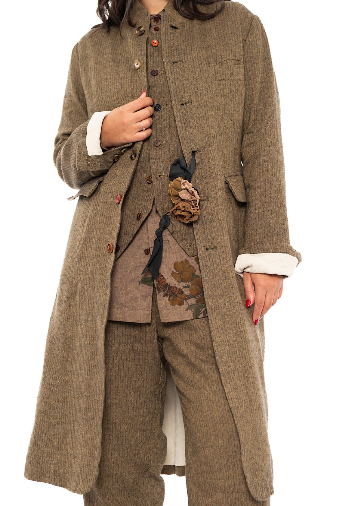 LONGLINE HERRINGBONE COAT