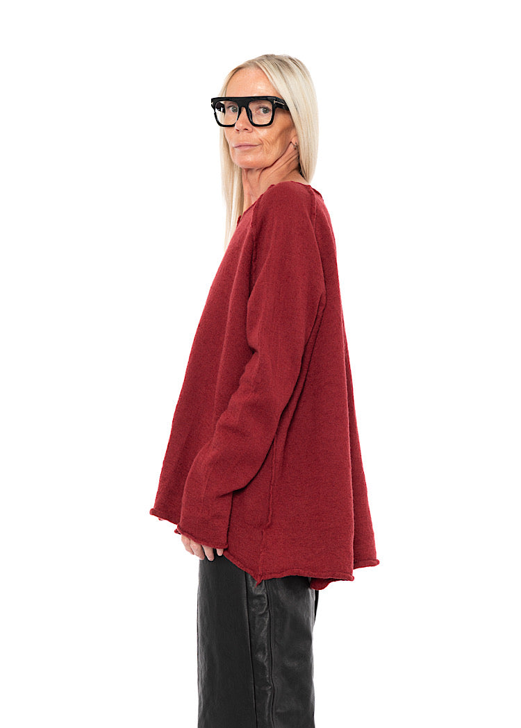RELAXED BOILED WOOL PULLOVER