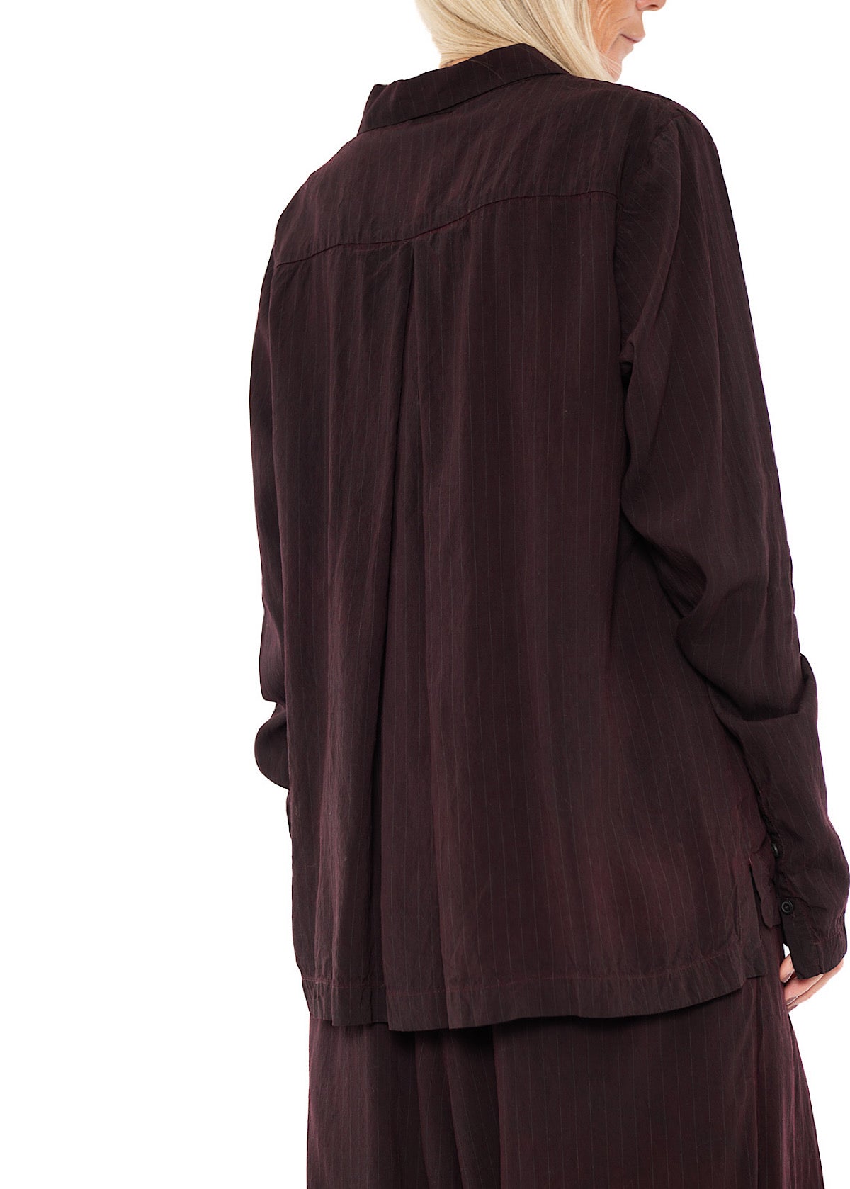 PINSTRIPE VISCOSE-SILK SHIRT