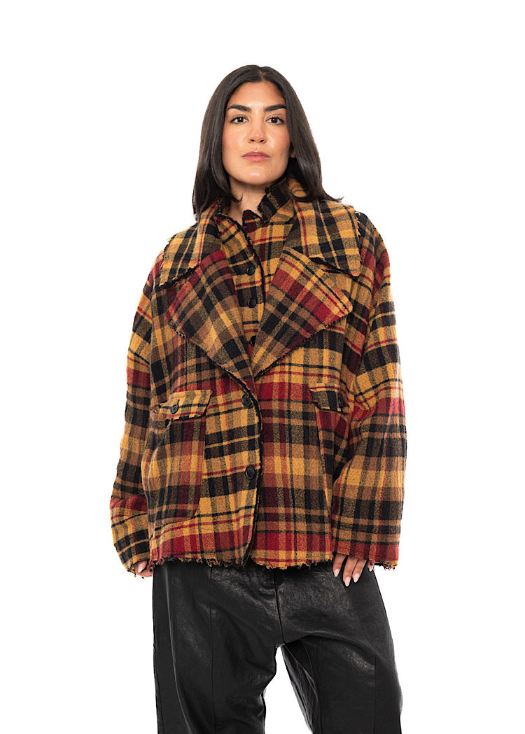OVERSIZED CHECK WOOL JACKET