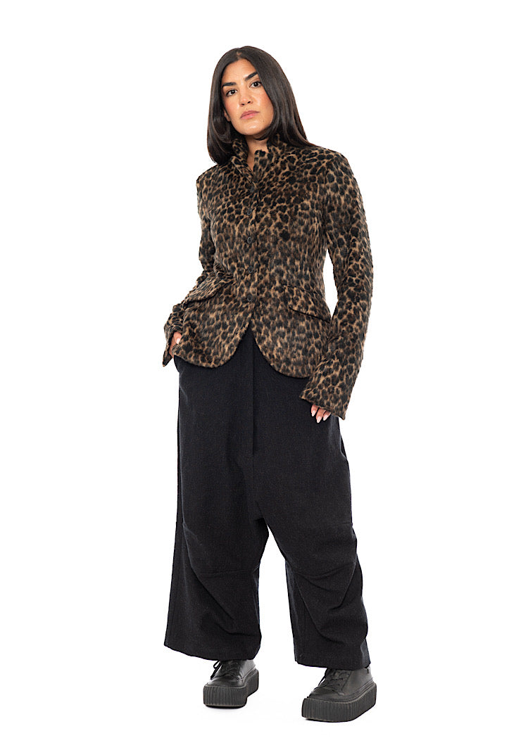 PINSTRIPE DROP CROTCH WOOL TROUSER
