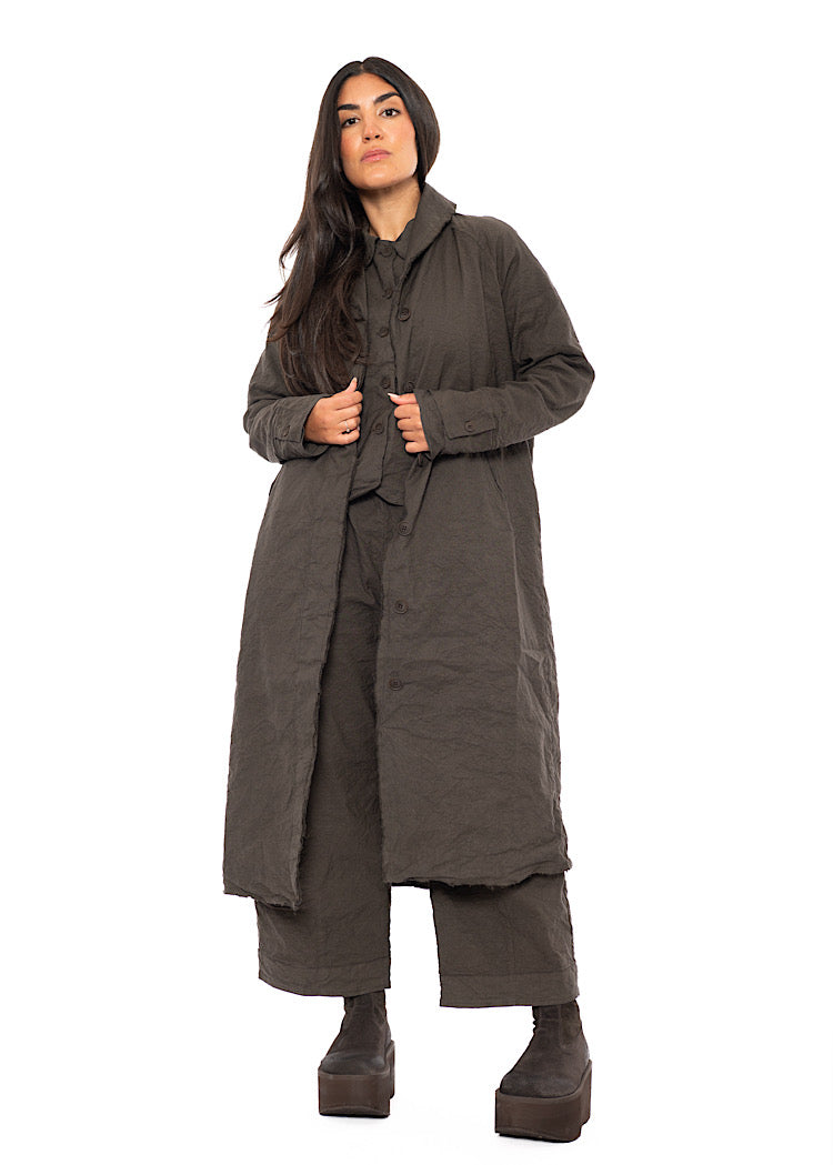 SIGNATURE CRINKLE LONGLINE COAT