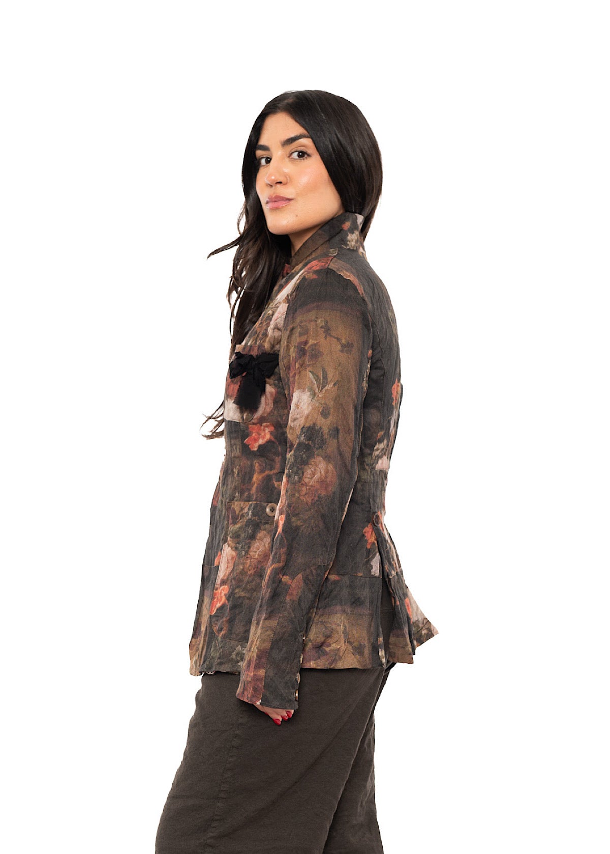 FLORAL PRINT TAILORED JACKET