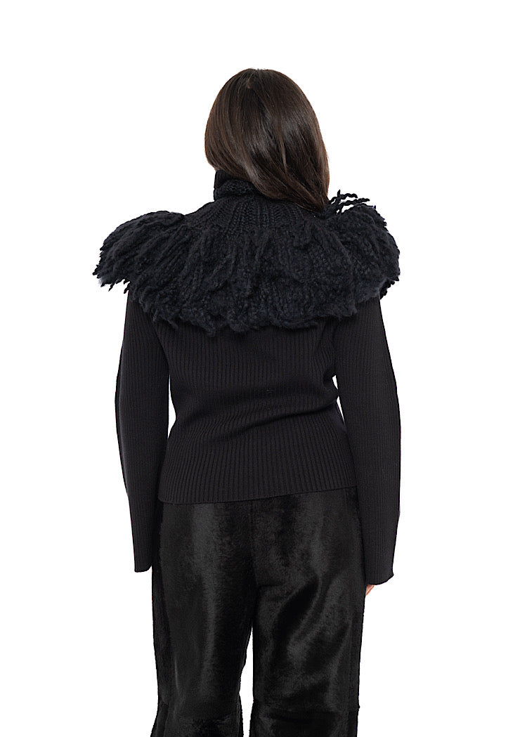 WOOL SILK CASHMERE KNIT COLLAR