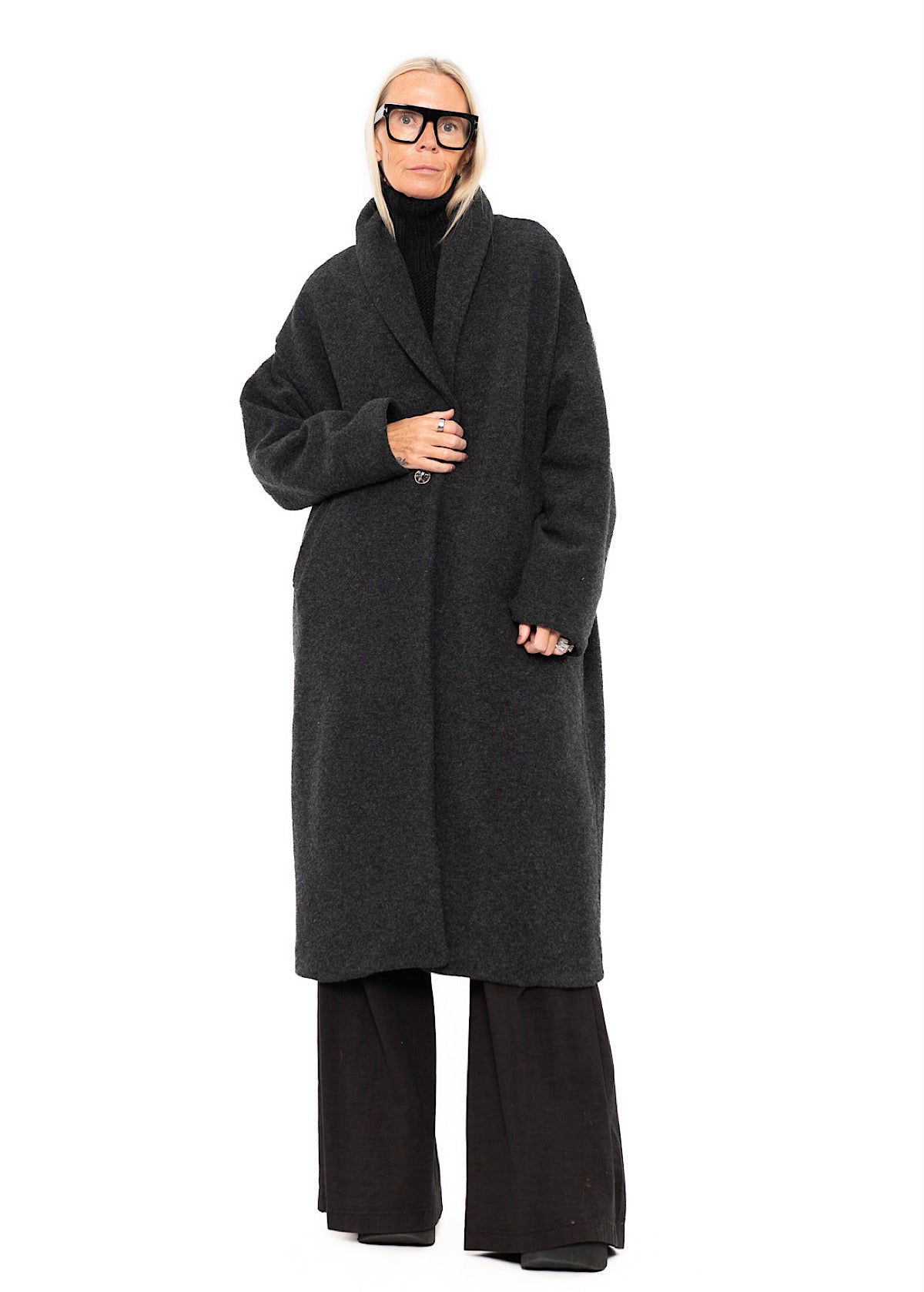 WOOL-BLEND COAT WITH SCARF